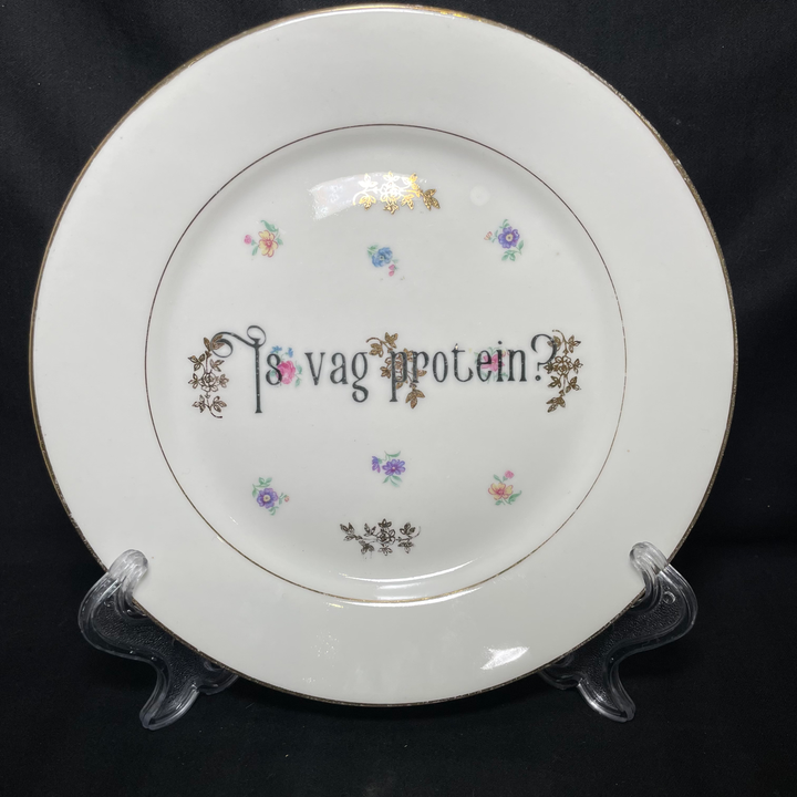 Assiette kitsch drôle,La protéine de vagin,Décoration murale unique,lgbtq,mariage,cadeau pour la maison