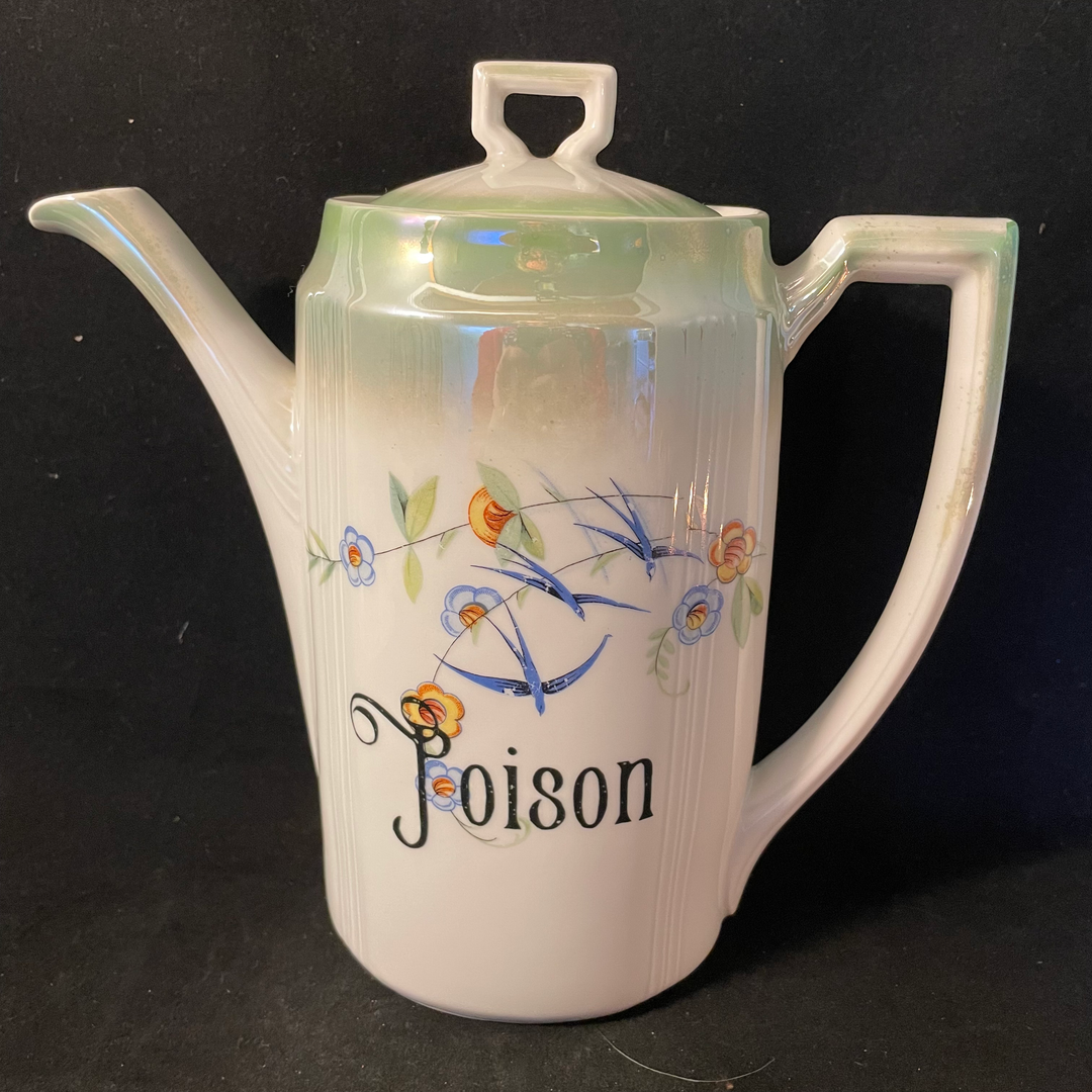 Poison Tea Set,Unique upcycled French vintage porcelain, funny rude gift