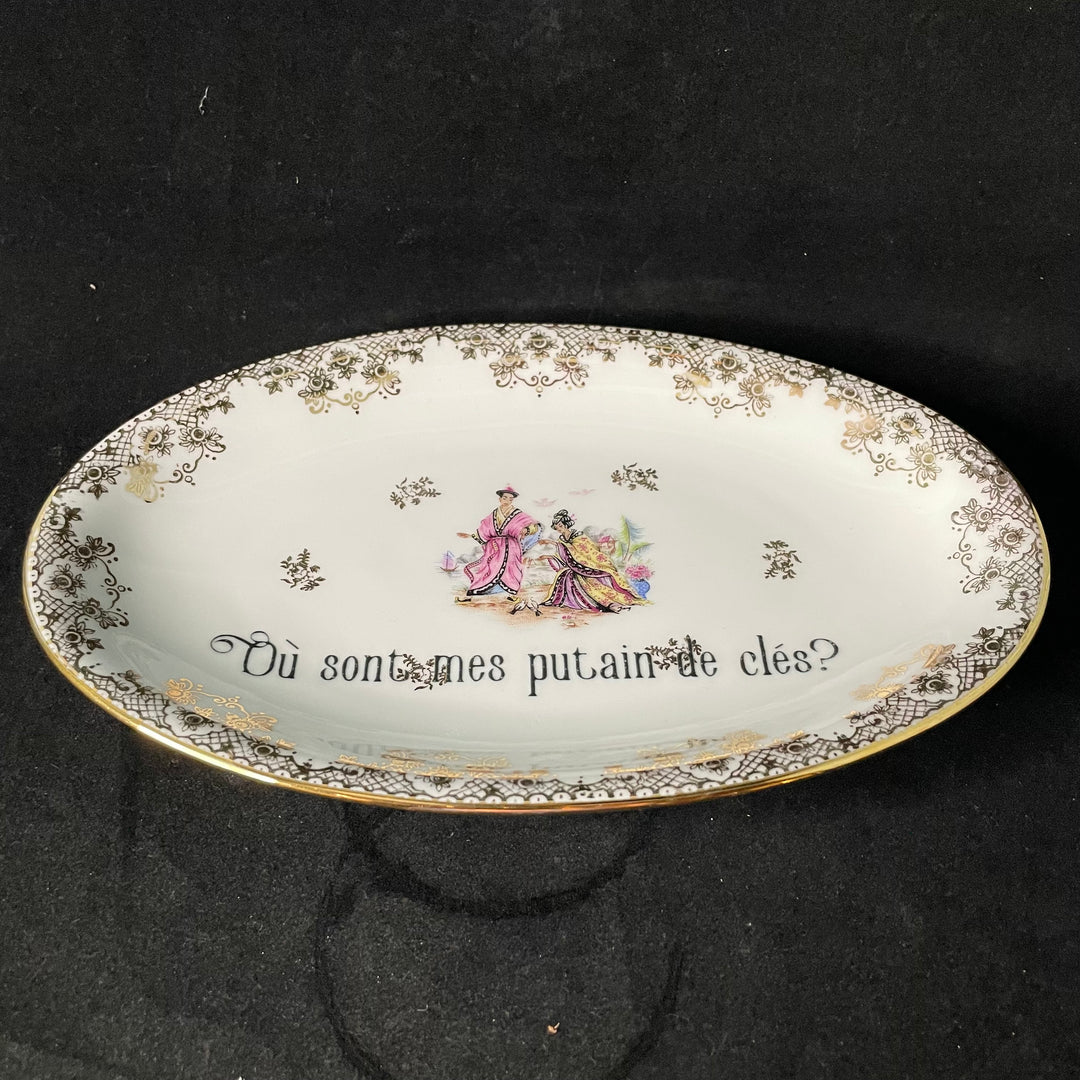 Funny Key Tray, Ou sont mes putains de cles?  Unique wedding housewarming gift, vulgar funny porcelain