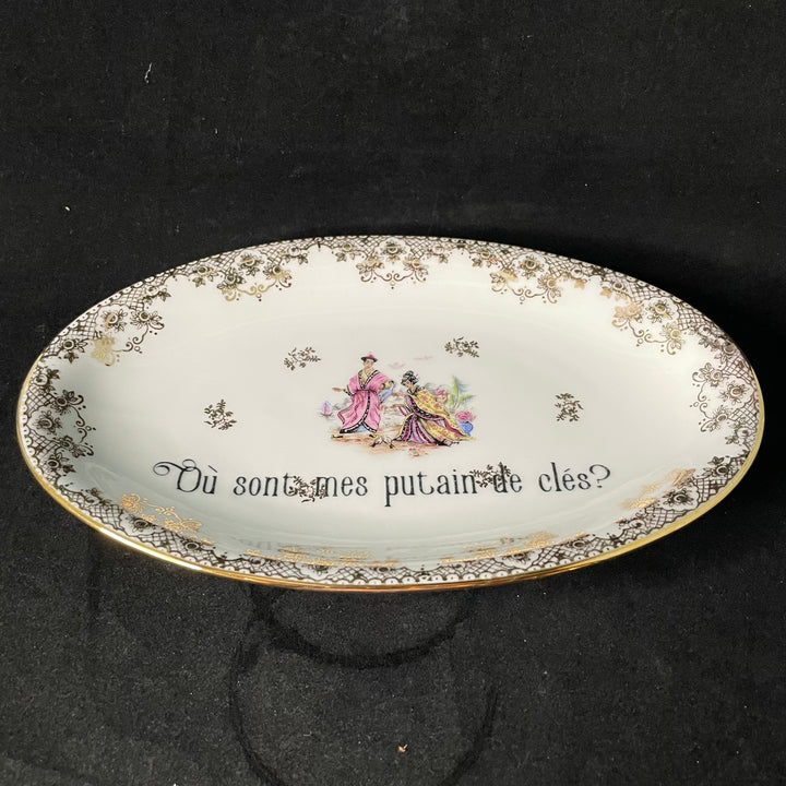 Funny Key Tray, Ou sont mes putains de cles?  Unique wedding housewarming gift, vulgar funny porcelain
