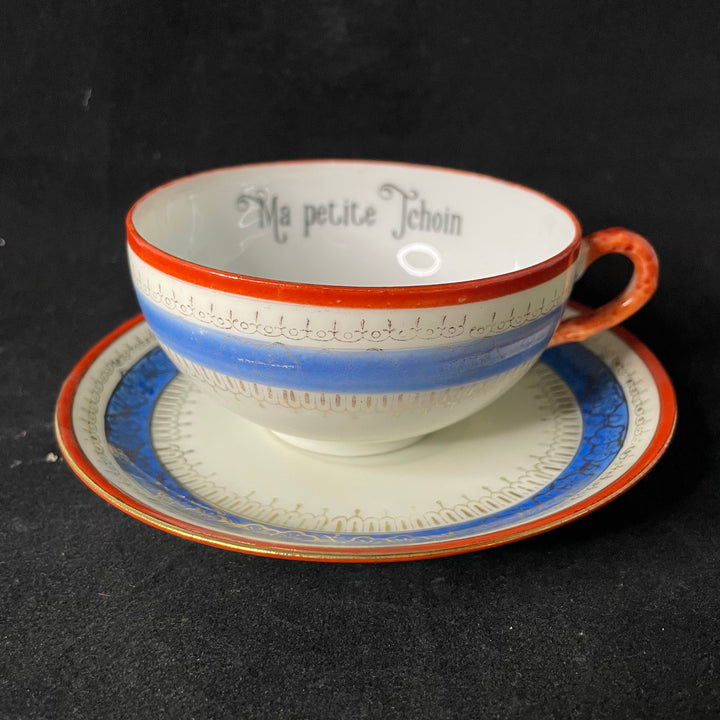 Ma petite tchoin, tea cup, vintage upcycled French porcelain gift