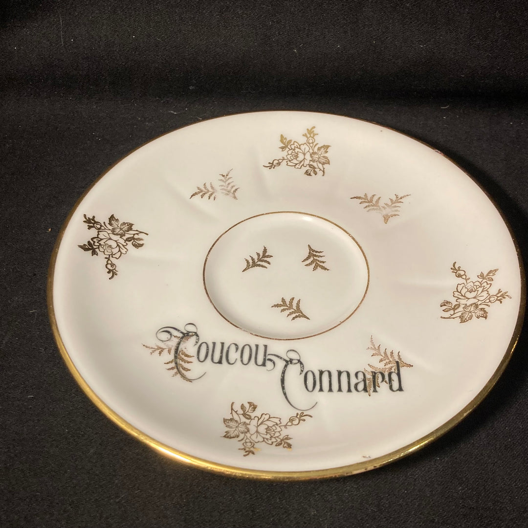 "Coucou Connard", Candle Holder, Funny China,Vintage Porcelain,Insult Rude gift