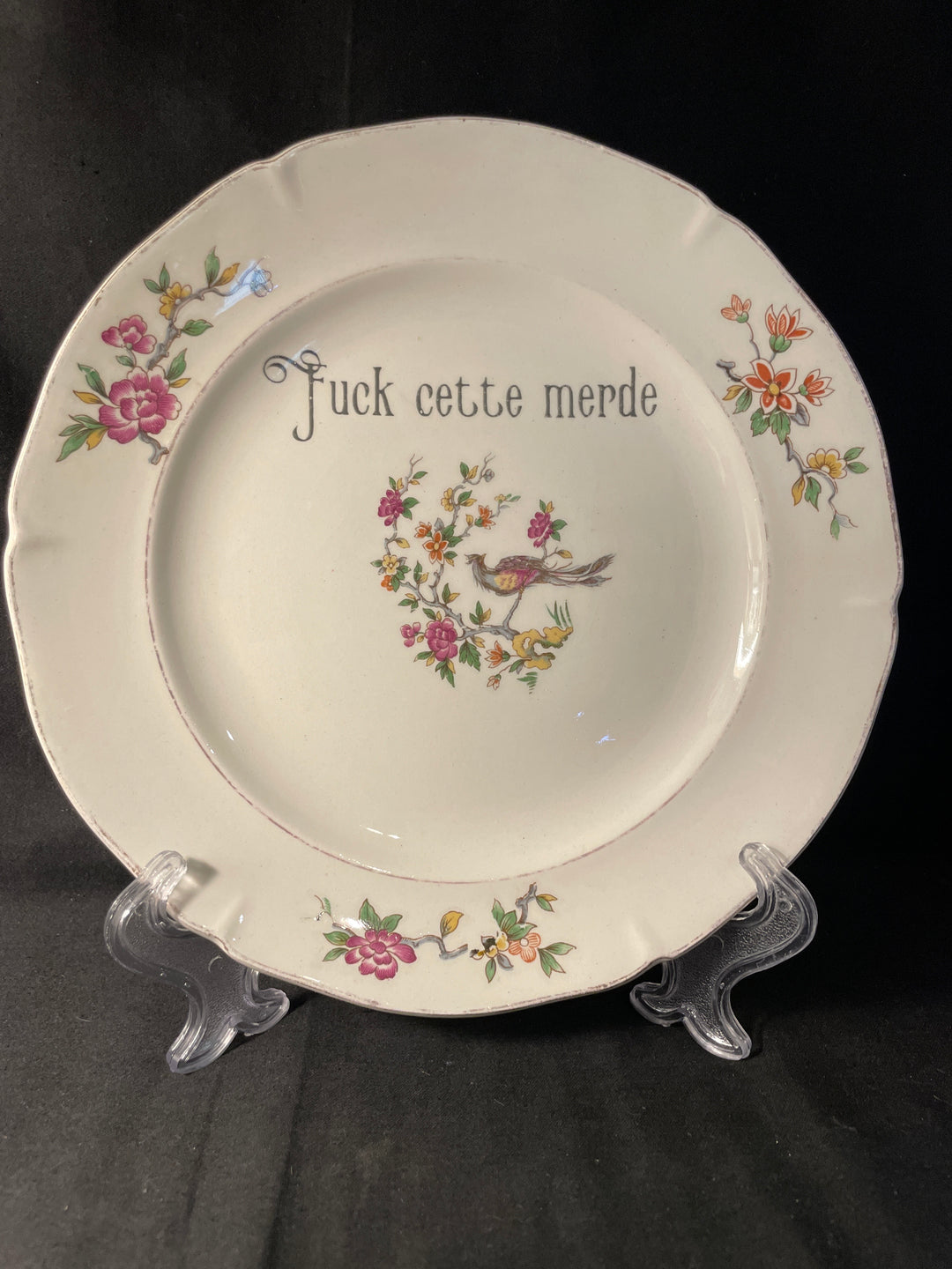 Fuck cette merde, Unique Wall Art,Kitsch, vintage french plate, unique gift