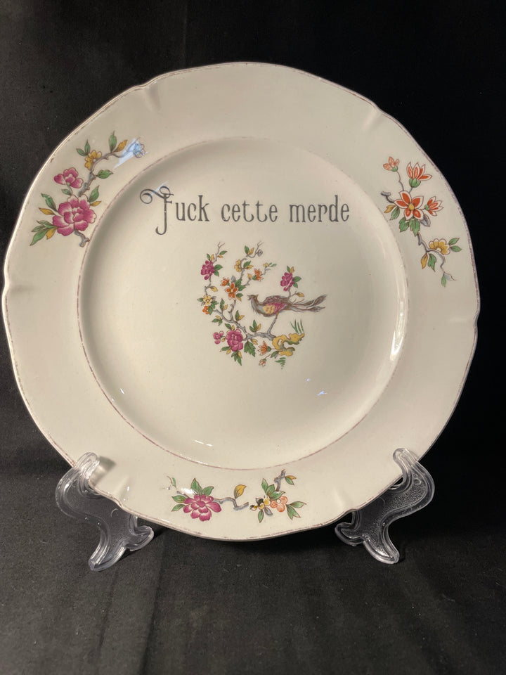Fuck cette merde, Unique Wall Art,Kitsch, vintage french plate, unique gift