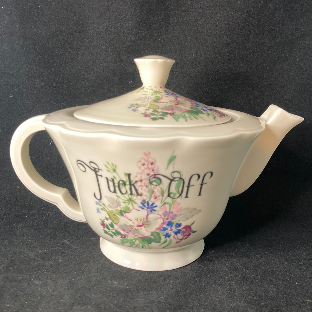 Fuck Off,Unique upcycled French vintage porcelain, funny unique rude gift, Durrant &amp; Dove