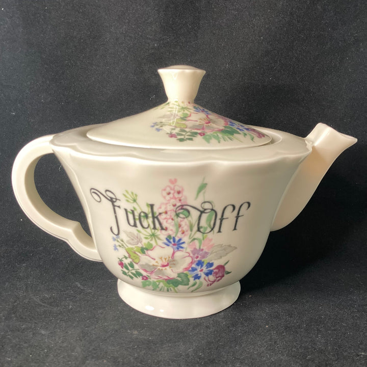 Fuck Off,Unique upcycled French vintage porcelain, funny unique rude gift, Durrant &amp; Dove