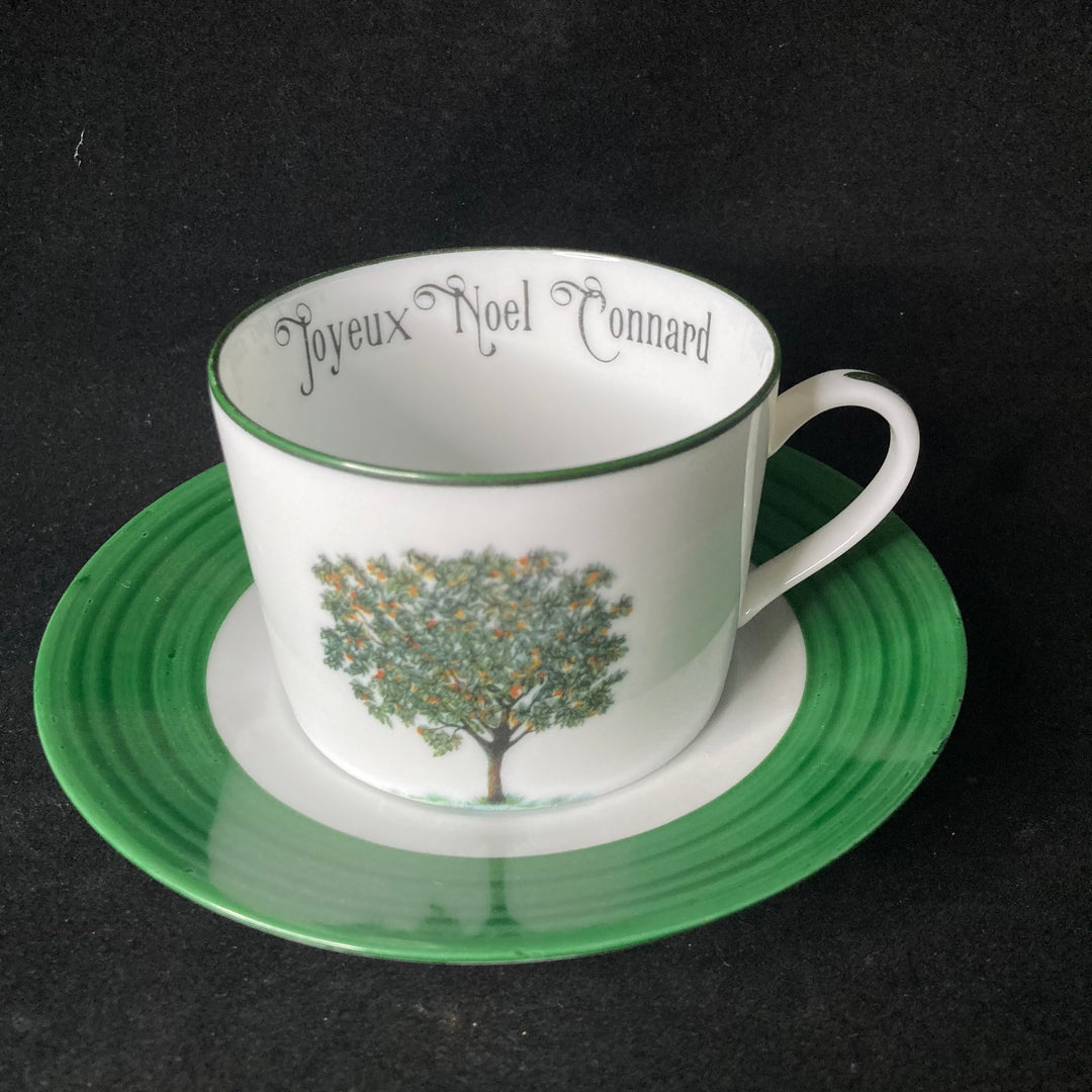 Joyeux Noel Connard, tea cup, vintage upcycled French porcelain gift