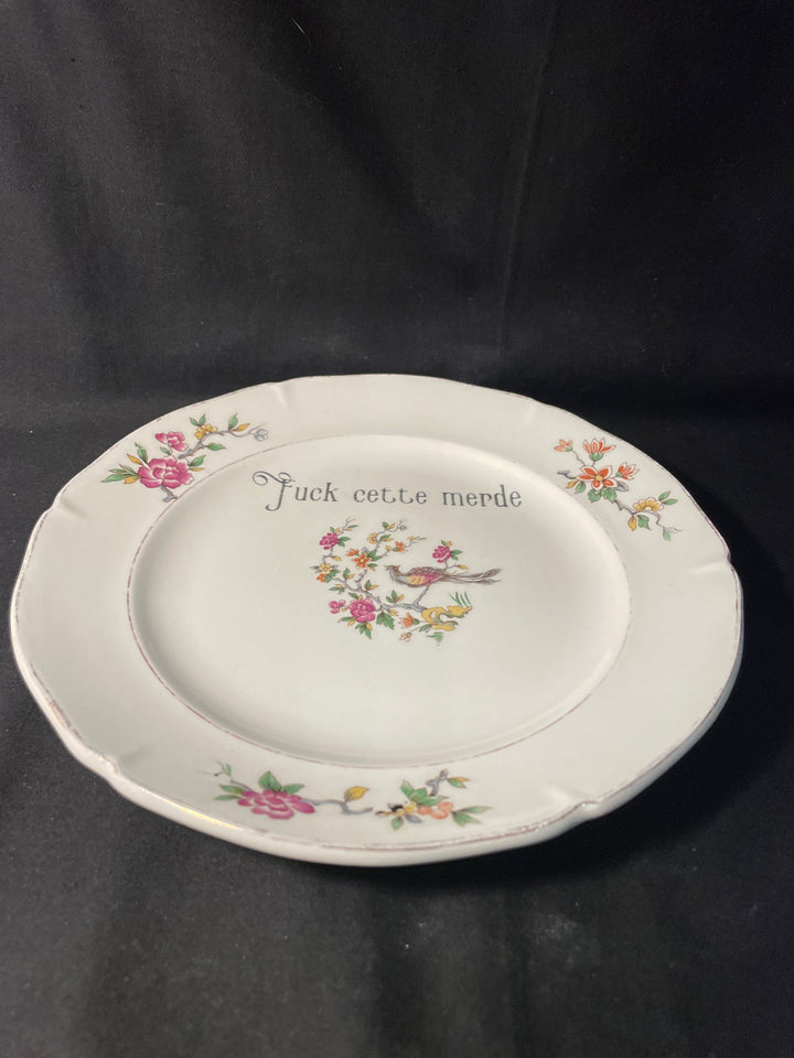 Fuck cette merde, Unique Wall Art,Kitsch, vintage french plate, unique gift