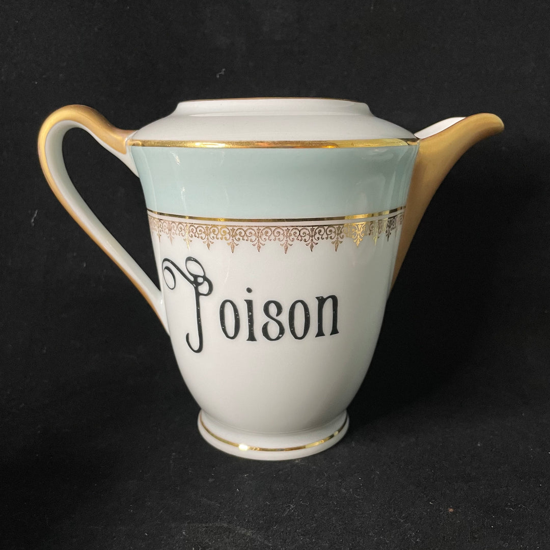 Poison Tea Set,Unique upcycled French vintage porcelain, funny rude gift