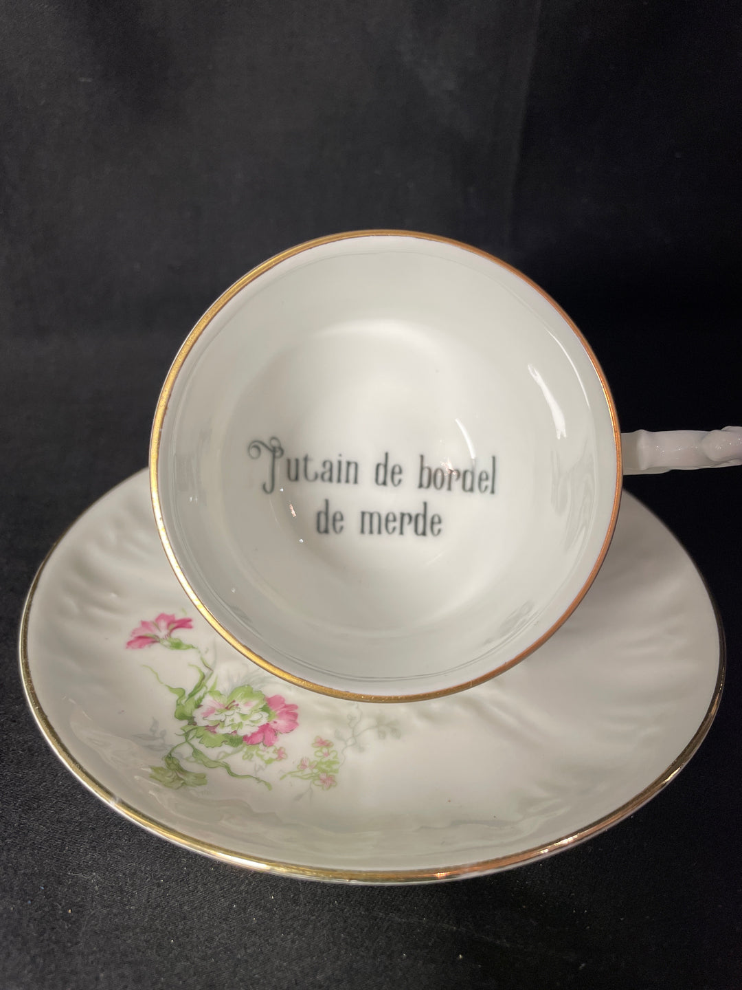 Bonjour Grognasse, Tasse à expresso vulgaire, tasse jurons recyclée drôle, vintage