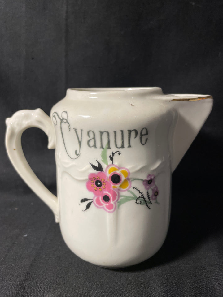 Cyanure, funny vintage upcycled porcelain, unique vulgar gift