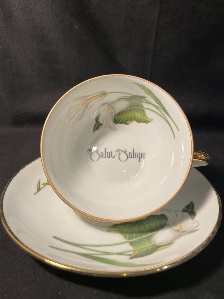 Vulgar teacup, Salut Salope,Vintage Upcycled Porcelain,Insult funny gift