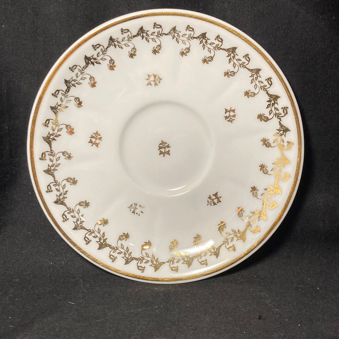 Two tea cups - Crache et Avale, Unique upcycled vintage french porcelain, tasse jurons