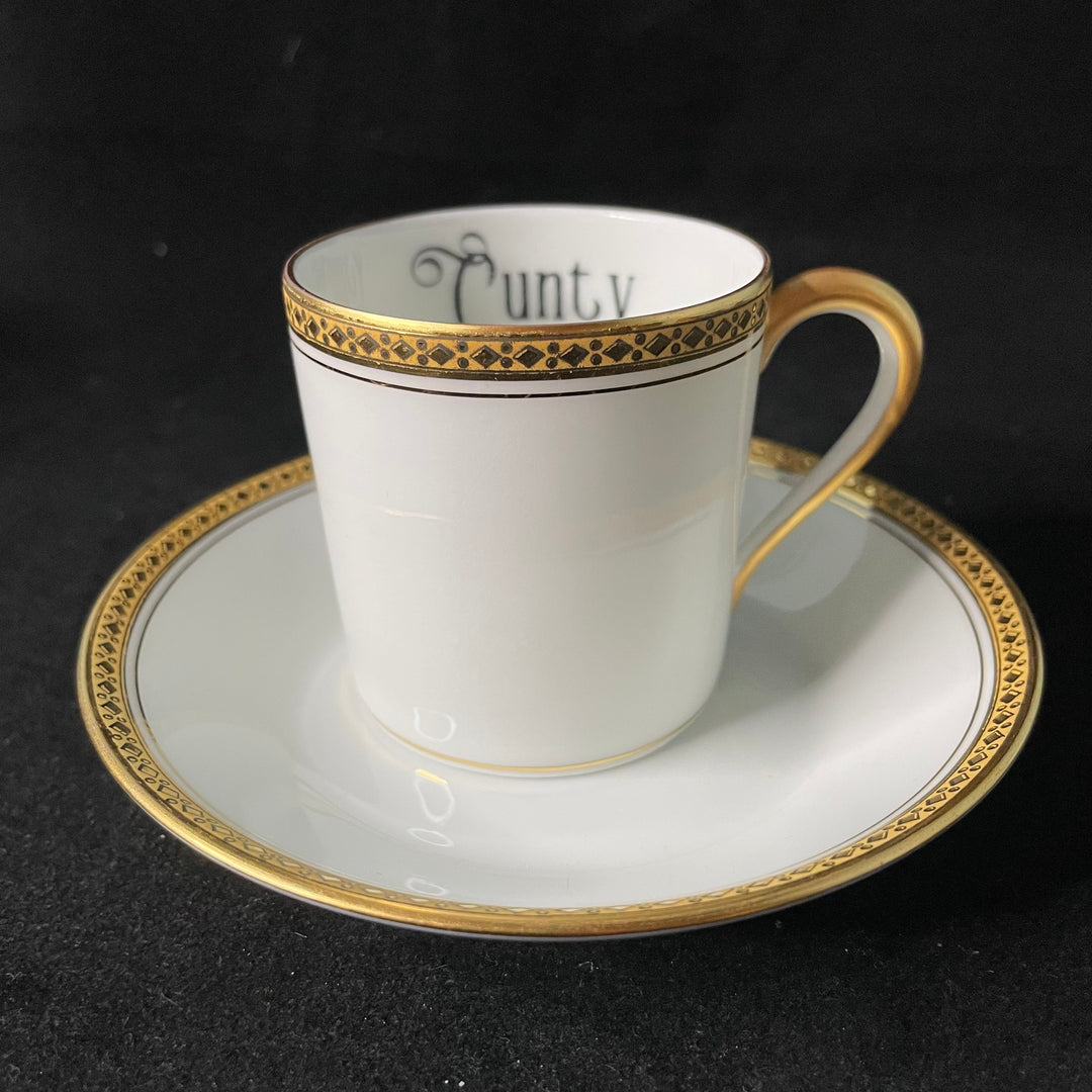 Cunty, funny, vintage upcycled porcelain, bone china, vulgar unique gift