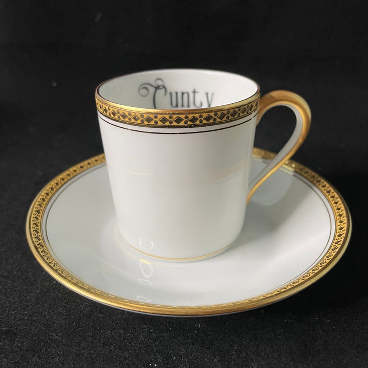 Cunty, funny, vintage upcycled porcelain, bone china, vulgar unique gift