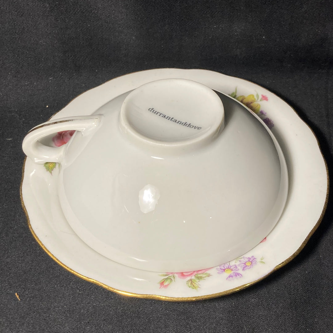 Porcelaine française vintage unique recyclée, cadeau insolite "J&