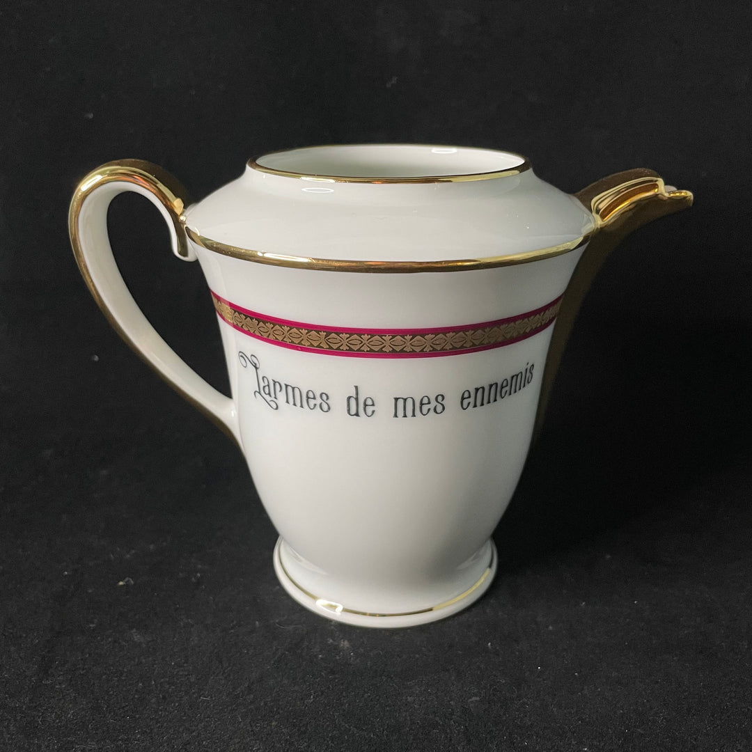 Larmes de mes ennemis, funny vintage upcycled porcelain, unique vulgar gift