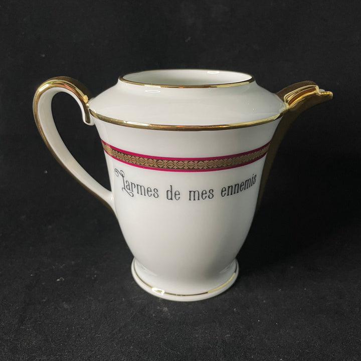 Larmes de mes ennemis, funny vintage upcycled porcelain, unique vulgar gift