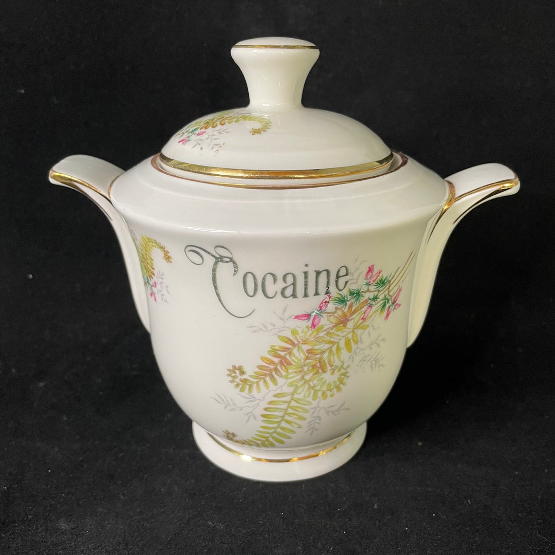 Sugar Pot, Cocaine, Unique Funny Upcycled Vintage Stash, Apothecary rude gift, Durrant &amp; Dove