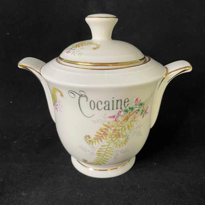 Sugar Pot, Cocaine, Unique Funny Upcycled Vintage Stash, Apothecary rude gift, Durrant &amp; Dove