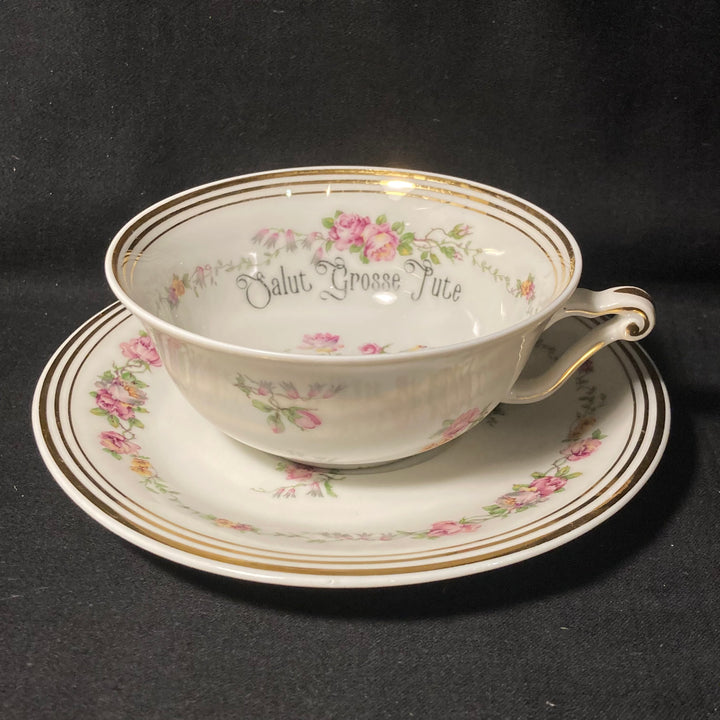 Service à café "Eau de pute", cadeau original et rigolo en porcelaine vintage française recyclée