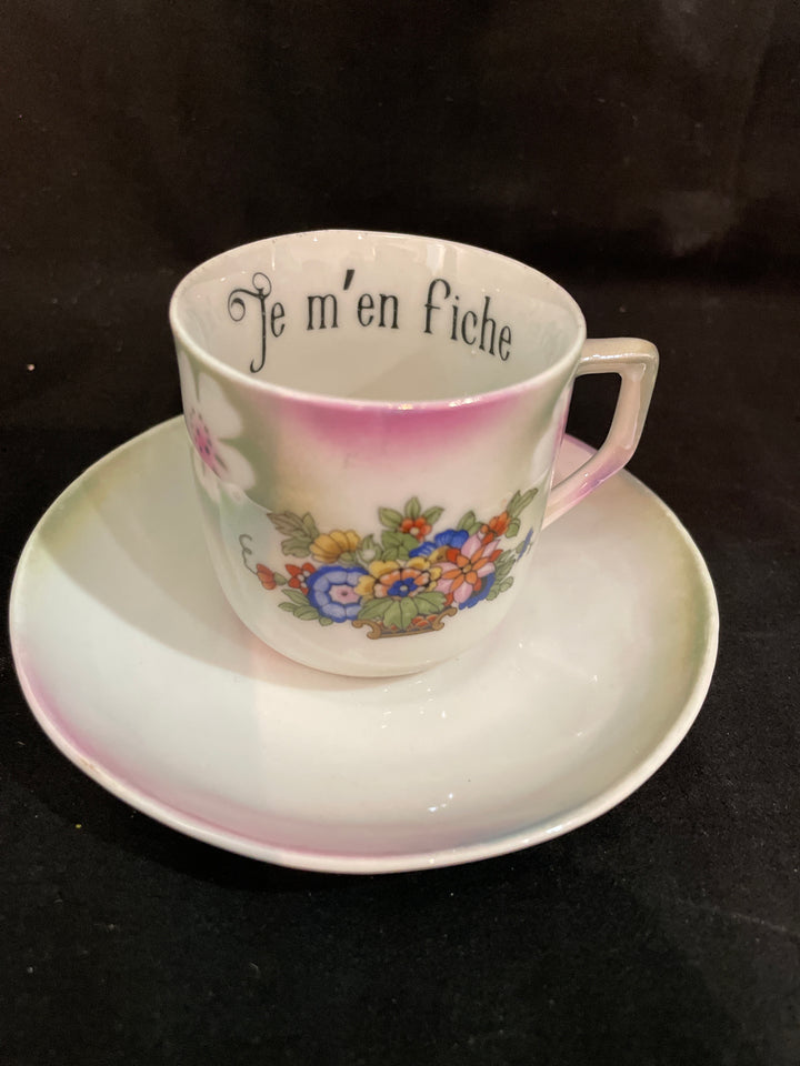Bonjour Grognasse, Tasse à expresso vulgaire, tasse jurons recyclée drôle, vintage