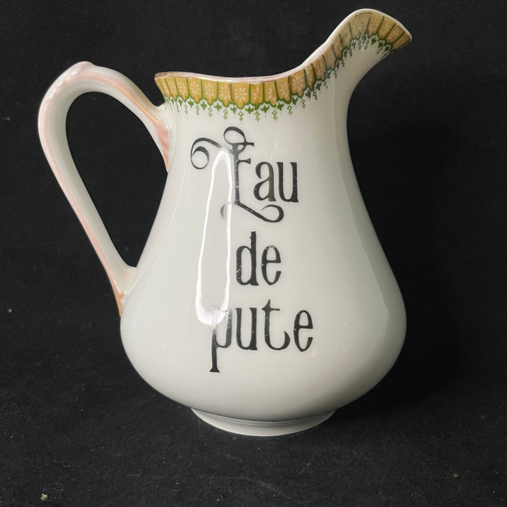 Eau de pute coffee set, Funny Unique Upcycled vintage French porcelaine gift
