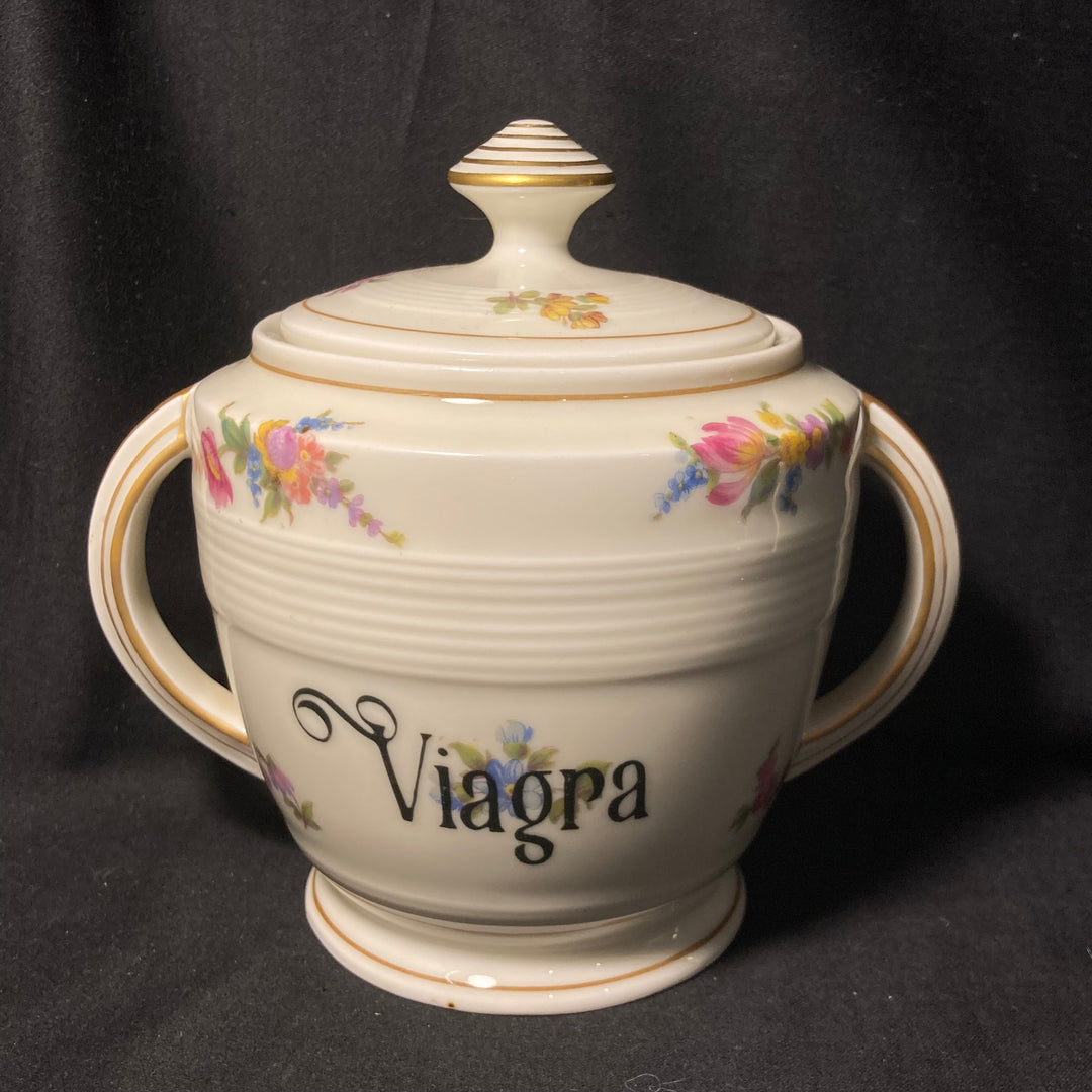« Viagra »  sucrier vintage unique et amusant, recyclé avec originalité, sur le thème des médicaments, idéal comme cadeau d&
