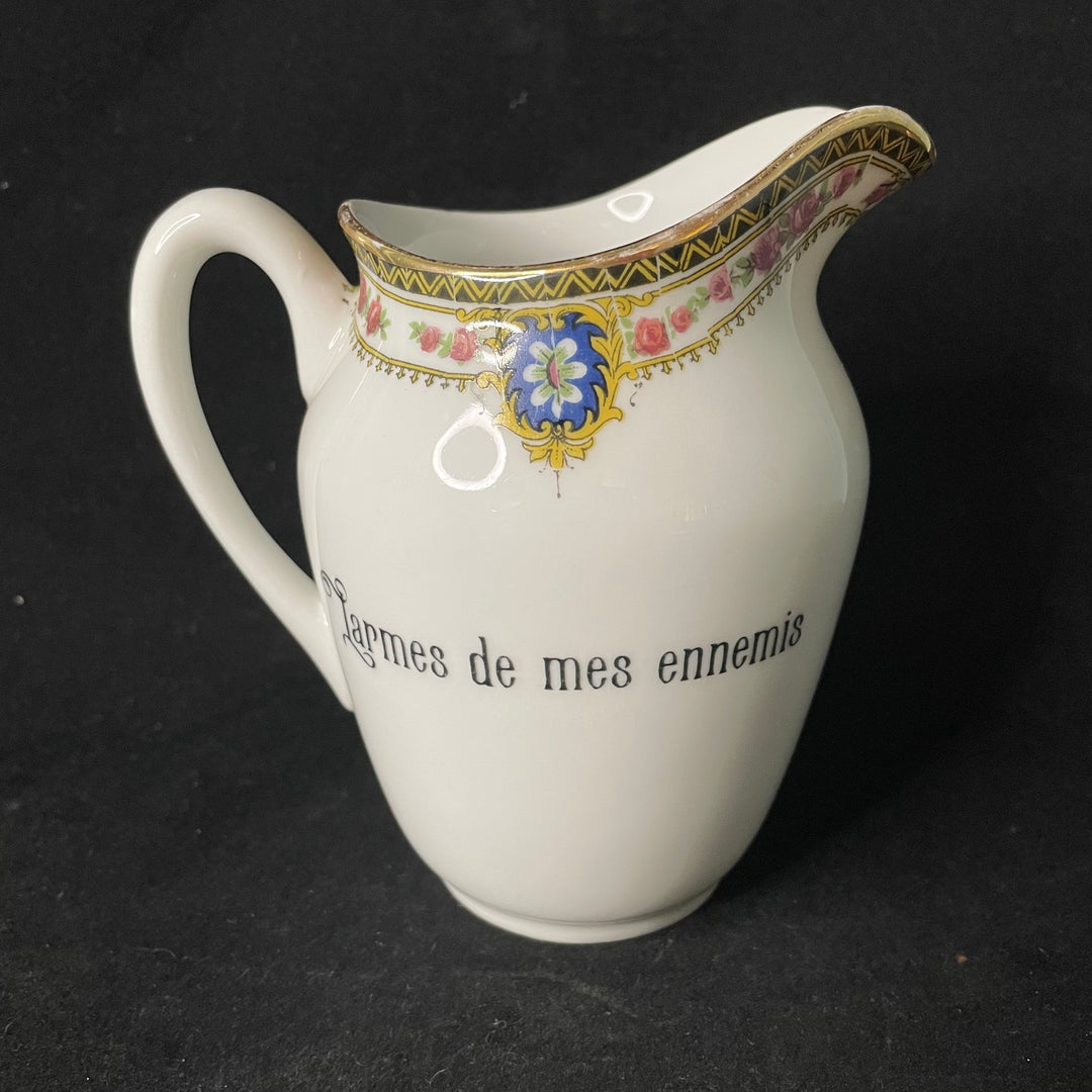 Larmes de mes ennemis, funny vintage upcycled porcelain, unique vulgar gift