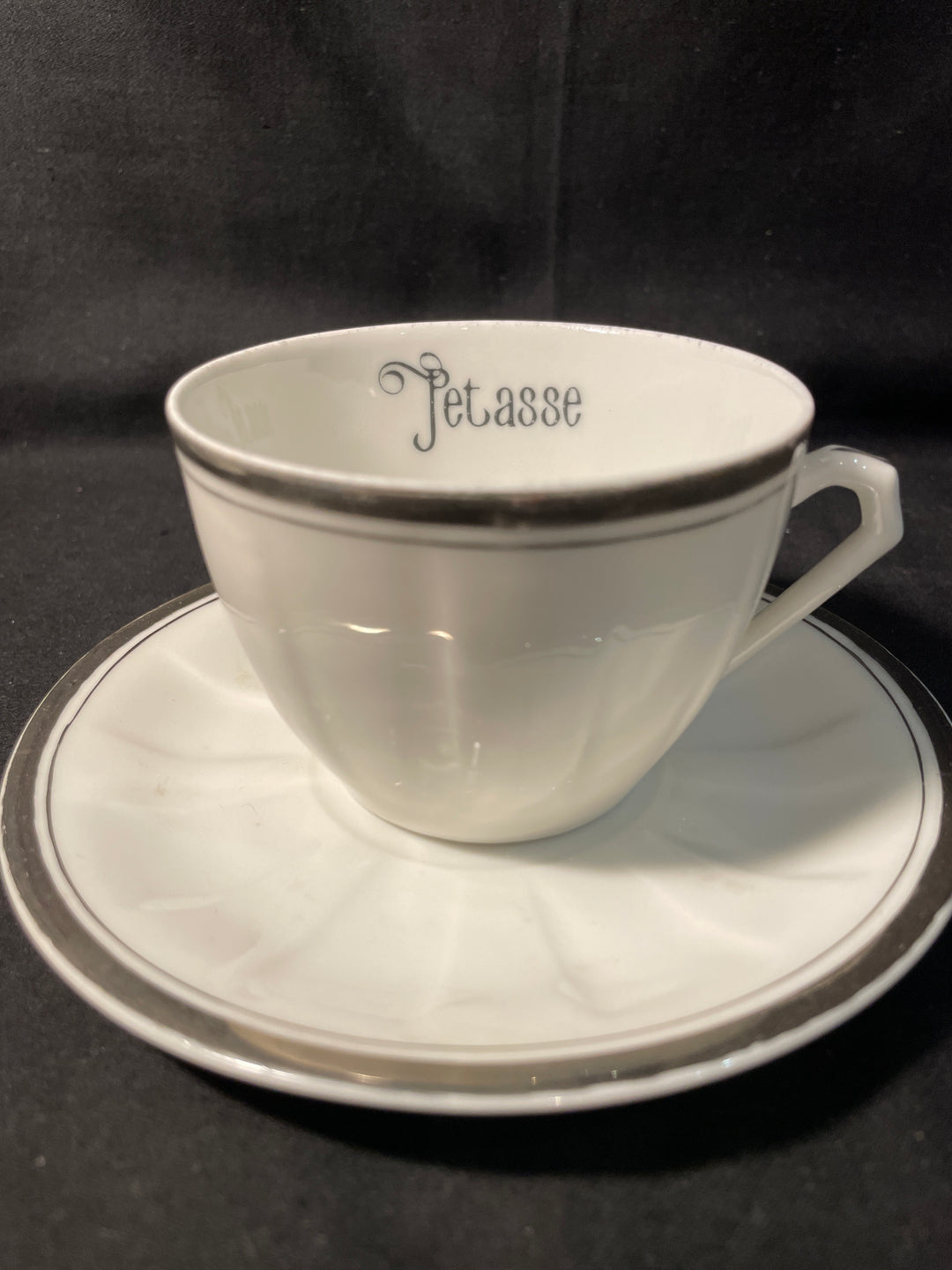 Vulgar tea / coffee cup, Petasse, vintage French porcelain gift, Durrant &amp; Dove