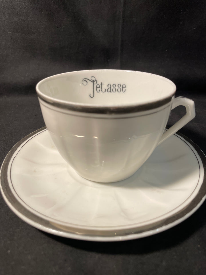 Vulgar tea / coffee cup, Petasse, vintage French porcelain gift, Durrant &amp; Dove