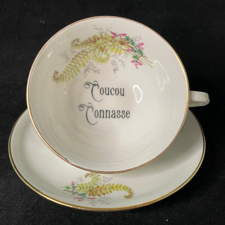 Tasse vulgaire, coucou connasse, tasse à café vintage recyclée unique, tasse insulte