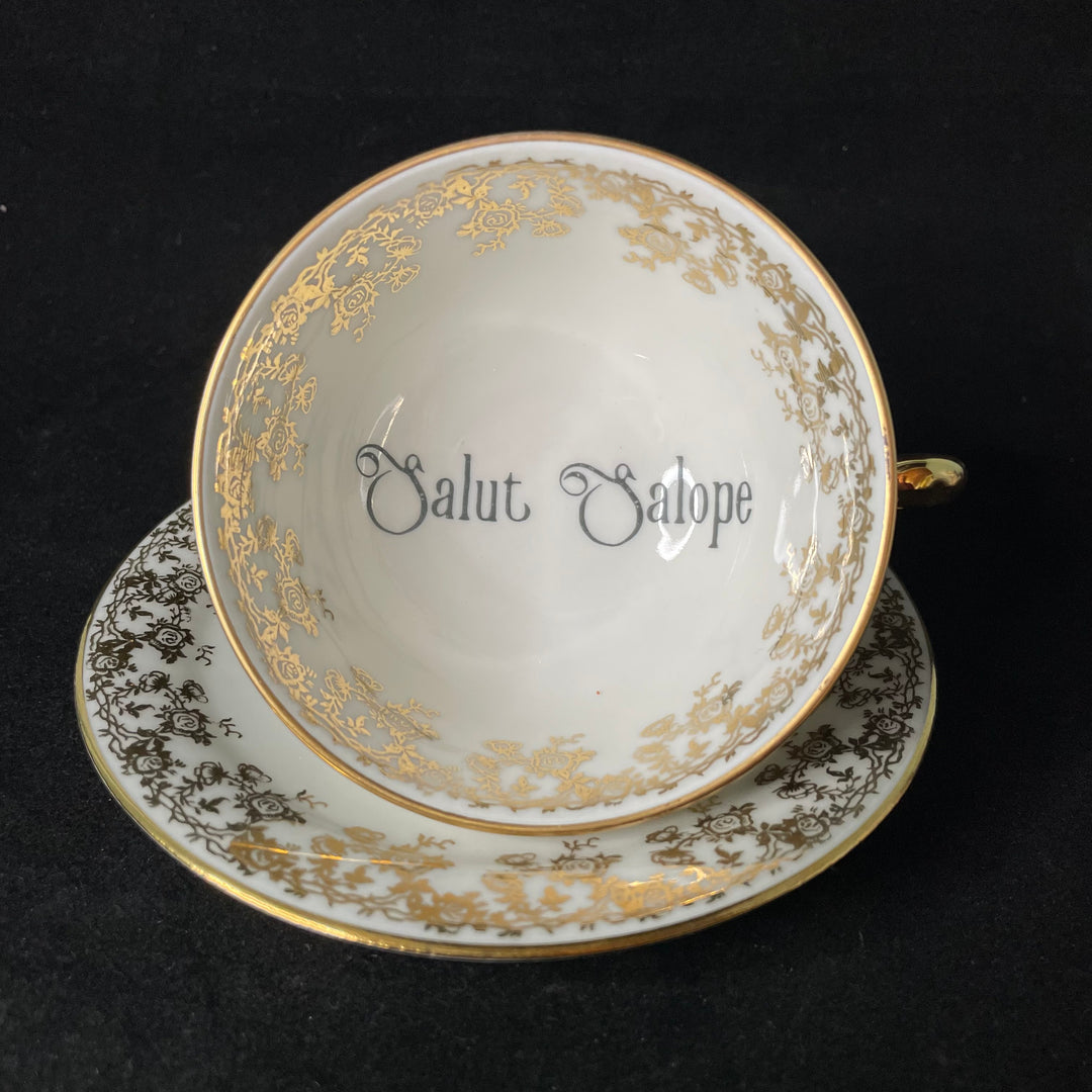 Tasse à thé vulgaire, Salut Salope, Porcelaine vintage recyclée, Cadeau drôle et insultant