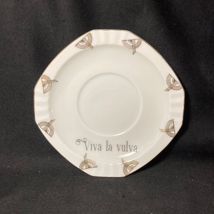 Candle Holder, Viva la vulva, Funny China,Vintage Porcelain,Insult Rude