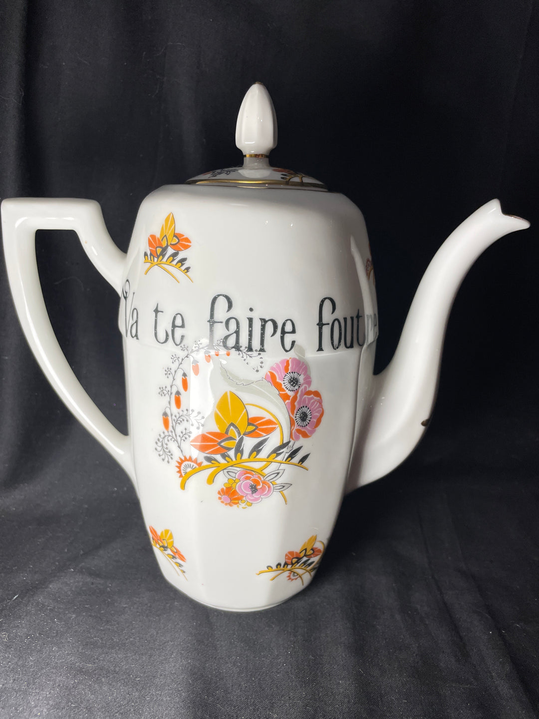 Théière amusante, chatte, thé français vintage, cadeau recyclé, lgbtq, mariage, cadeau