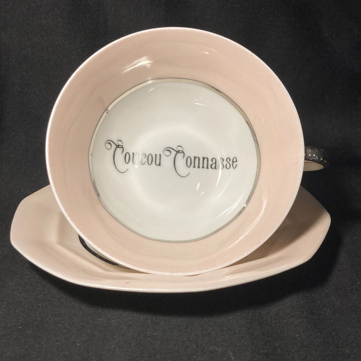 Tasse vulgaire, coucou connasse, tasse à café vintage recyclée unique, tasse insulte