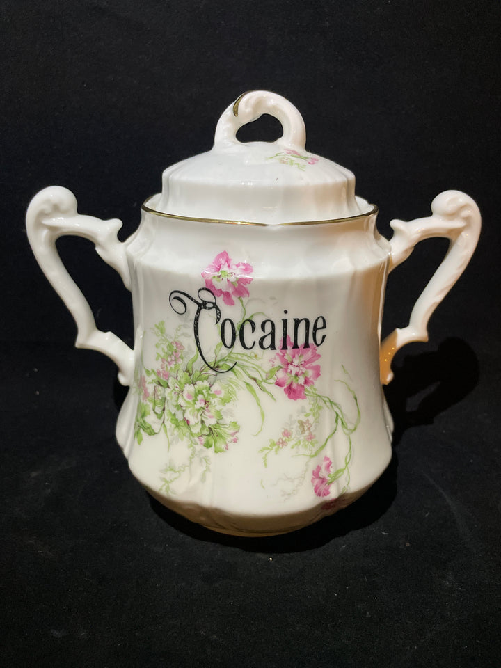 Sugar Pot, Cocaine, Unique Funny Upcycled Vintage Stash, Apothecary rude gift, Durrant &amp; Dove