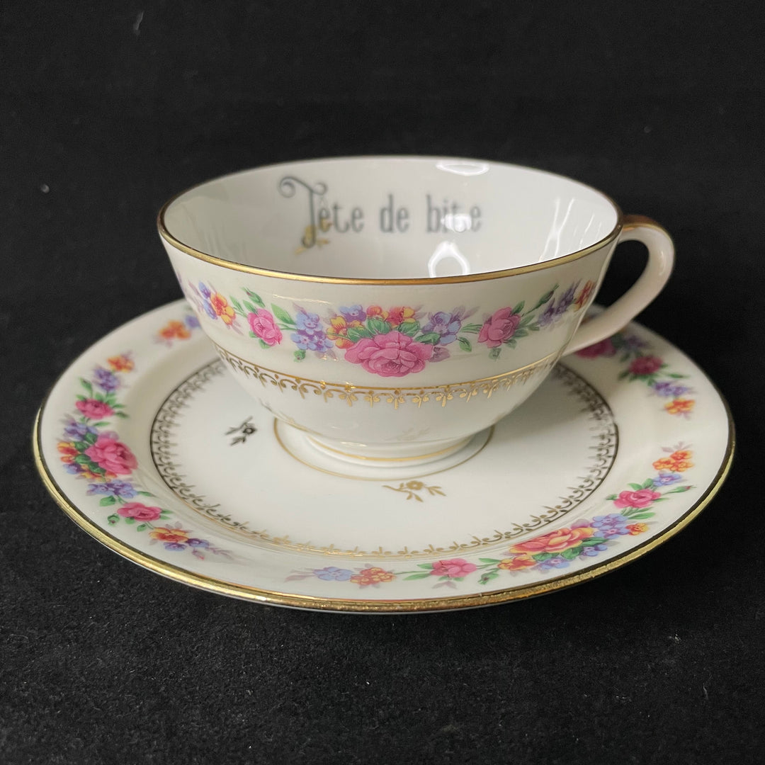 Bonjour Grognasse, Tasse à expresso vulgaire, tasse jurons recyclée drôle, vintage