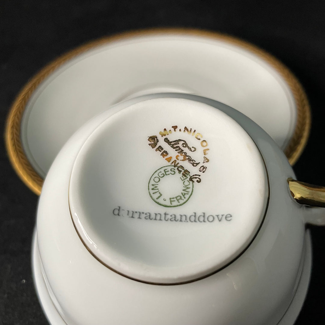 Coucou Catin vulgar tea / coffee cup upcycled vintage unique Limoges porcelain