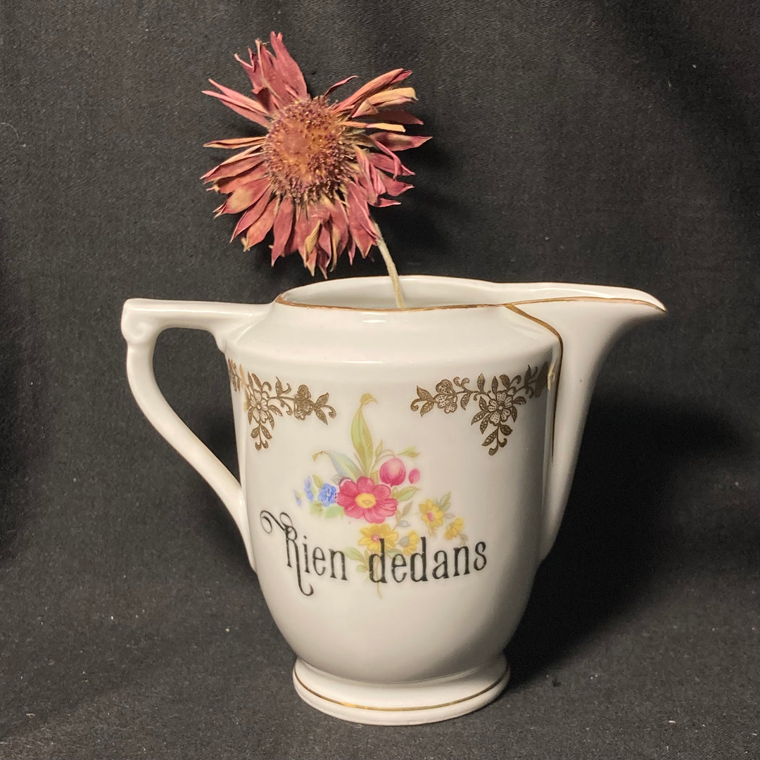 Funny French Bud Vase, Rien Dedans, Rude Tableware,Vintage porcelain gift