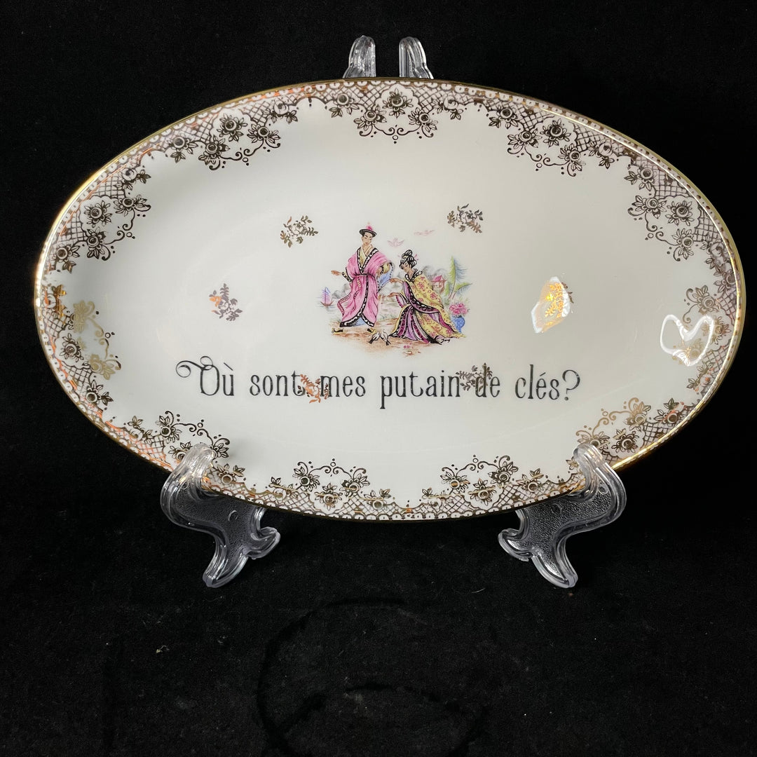 Funny Key Tray, Ou sont mes putains de cles?  Unique wedding housewarming gift, vulgar funny porcelain