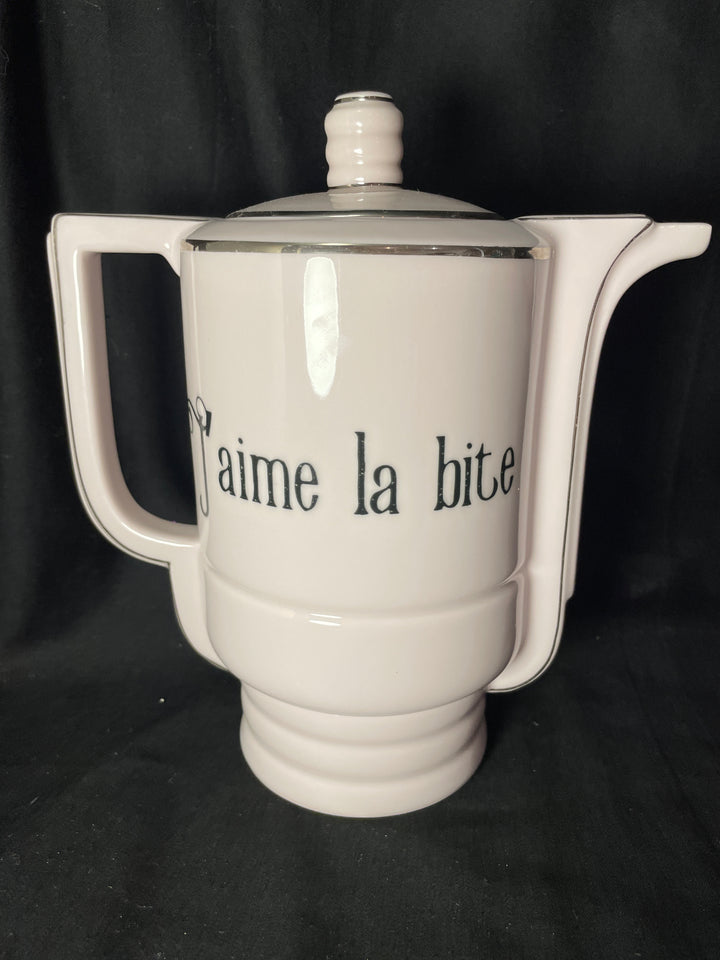 Théière amusante, chatte, thé français vintage, cadeau recyclé, lgbtq, mariage, cadeau
