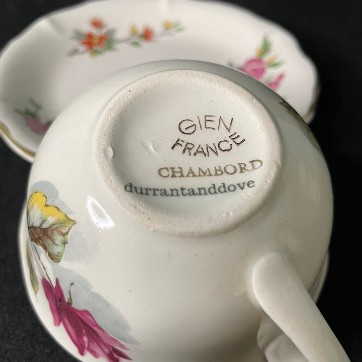 Vulgar espresso/ coffee cup, fuck off, vintage French porcelain gift, Durrant &amp; Dove