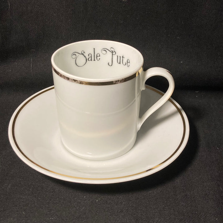 Tasse à expresso « Sale pute », vintage, recyclée, cadeau en porcelaine française