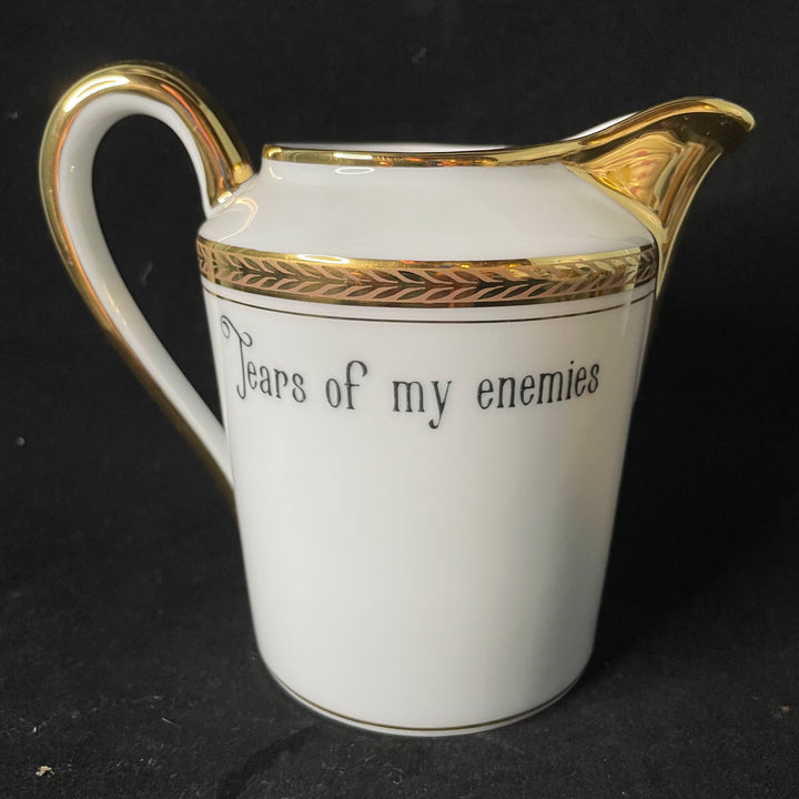Tears of my enemies, funny vintage upcycled porcelain jug Durrant Dove