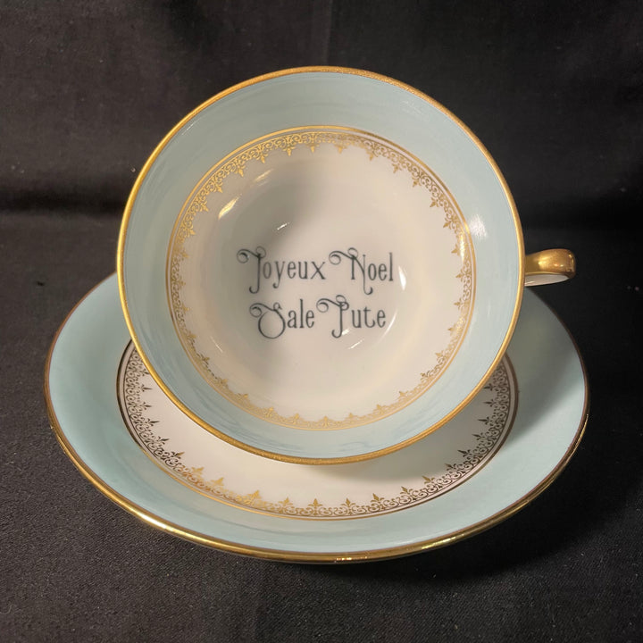 Joyeux Noel Sale Pute, tasse à cafe, cadeau en porcelaine française vintage recyclée