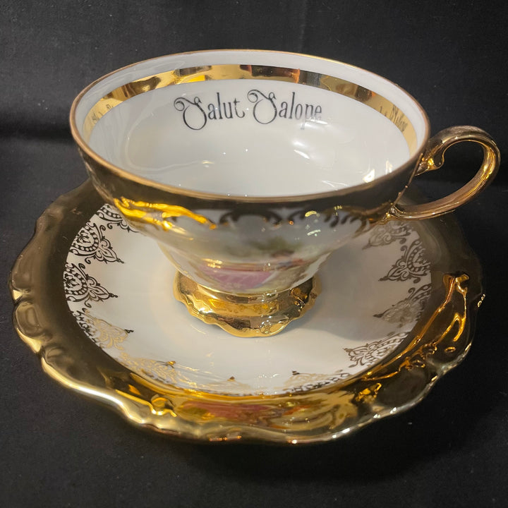 Tasse à thé vulgaire, "Salut Salope" Porcelaine vintage recyclée, Cadeau drôle et insultant
