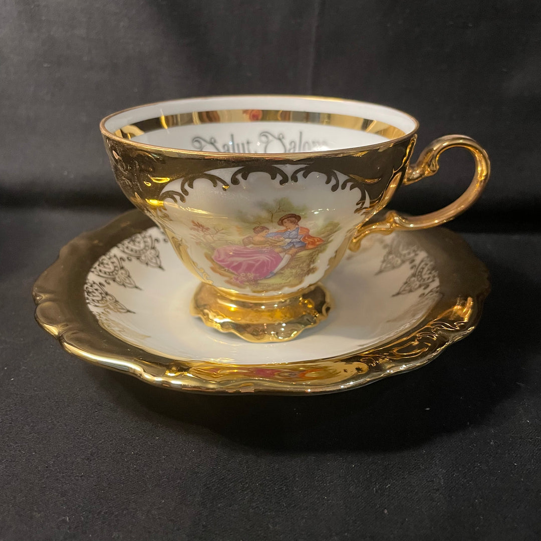 Tasse à thé vulgaire, "Salut Salope" Porcelaine vintage recyclée, Cadeau drôle et insultant