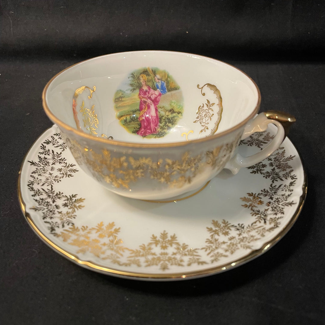 "Coucou Catin" tasse à thé/café détournée vintage unique porcelaine de Limoges