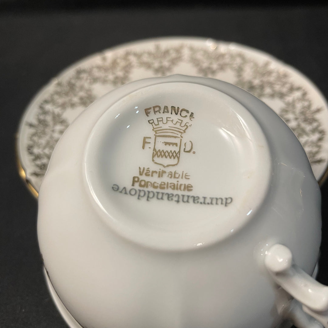 "Coucou Catin" tasse à thé/café détournée vintage unique porcelaine de Limoges